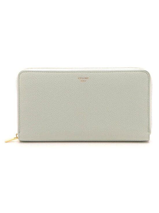 Celine Handbags - Celine Round Wallet Light Green Leather